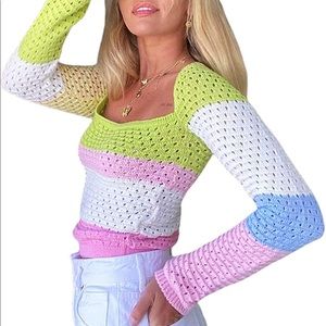 Y2K crop crochet top🌸